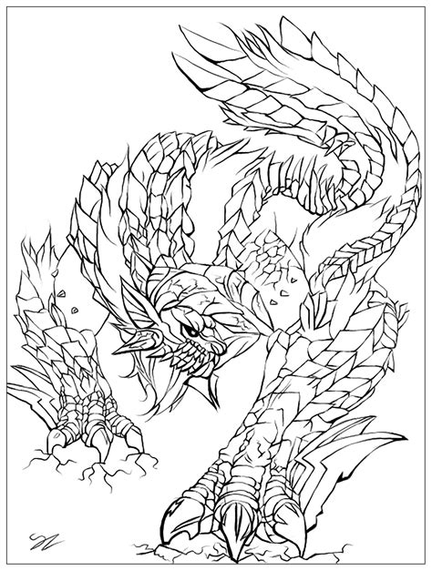 Monster by Juline - Myths & legends Adult Coloring Pages