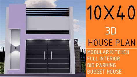 10x40 House Design With Full Interior Design 1040 Single Floor House