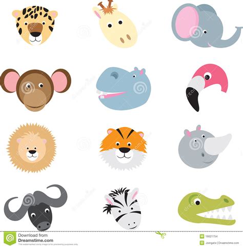 Cute Wild Safari Animal Cartoon Set Stock Images Image 16621754