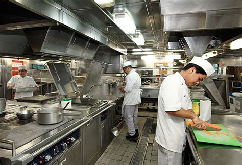 It impacts the quality of the food and the service that you offer to your. Cooks preparing meat in commercial kitchen on cruise ship ...