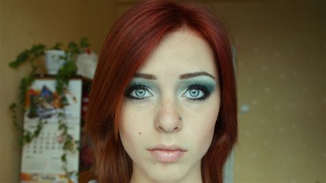 Women Model Piercing Blue Eyes Lana Branishti Face Redhead