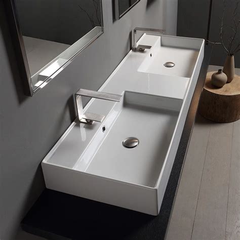 You'll love our rectangular bathroom sinks. Double Rectangular Ceramic Wall Mounted or Vessel Sink ...