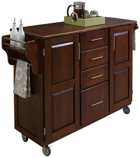 4 easy open center storage drawers on metal glides. Amazon.com - Home Styles Create-a-Cart, Cherry Finish with ...