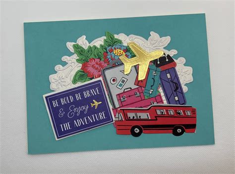 Set Of 4 Travel Themed Greeting Cards Enjoy The Adventure Etsy Uk