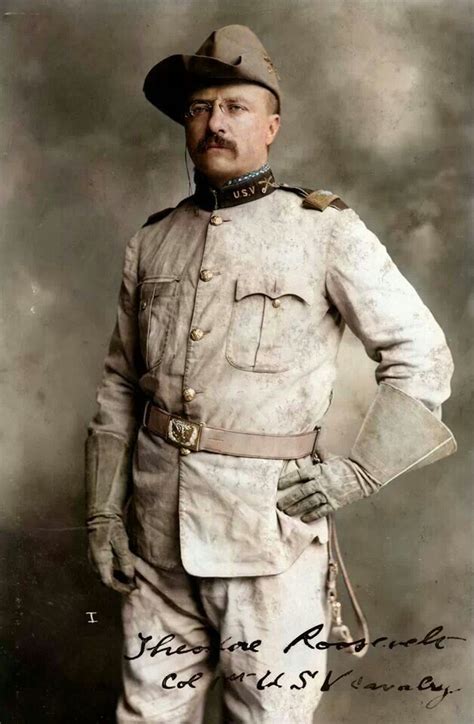theodore roosevelt in his rough riders uniform credit colorizedhistory on facebook america