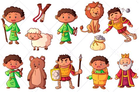 David And Goliath Clip Art Collection Graphic By Keepinitkawaiidesign