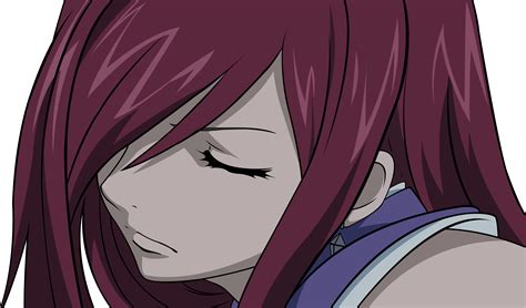Close Erza Scarlet Fairy Tail Red Hair Transparent Vector