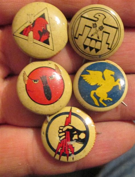5 Different Wwii Era Kelloggs Pep Military Insignia Pins No Reserve