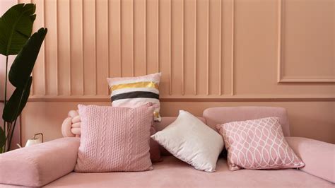 Pillows On Sofa In Pink Room Online Zoom Background Template Vistacreate
