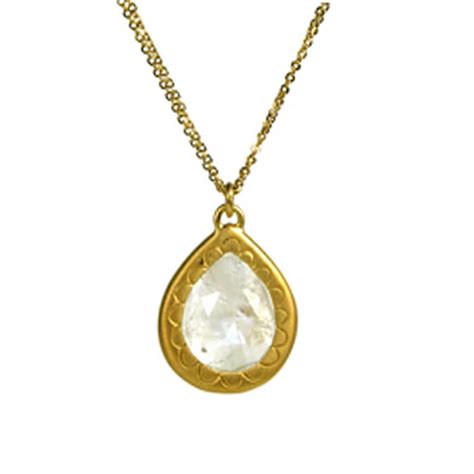 K Gold Vermeil Moonstone Pendant Fine Artisan Jewelry Mia Gemma