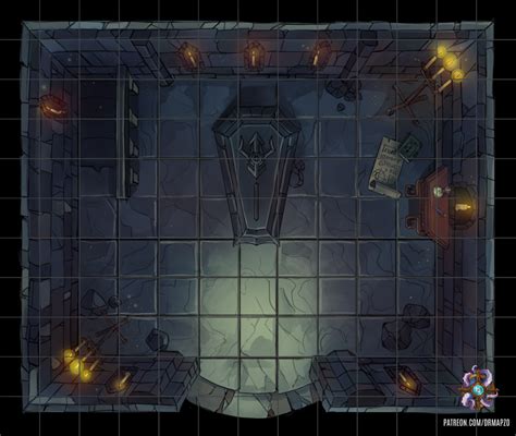 Crypt Battle Map By Hassly On Deviantart Dungeon Maps Tabletop Rpg Maps Fantasy Map