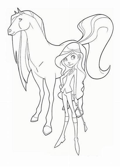 Coloring Horseland Scarlet Pages Ranch Horse Sarah