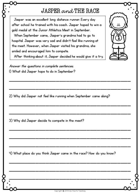 Second Grade Reading Comprehension Passages And Questions Free Sample
