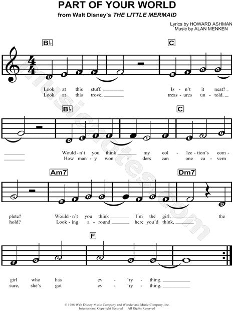 Part of your world, from the 1989 disney animated film the little mermaid, sees the titular character ariel expressing her desire to learn about and explore the human world… read more. "Part of Your World" from 'The Little Mermaid' Sheet Music ...