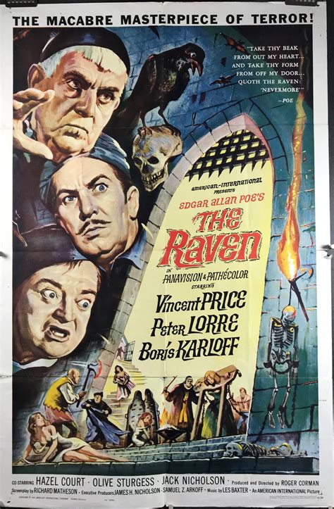 THE RAVEN, Original Roger Corman Horror Movie Poster starring Vincent ...