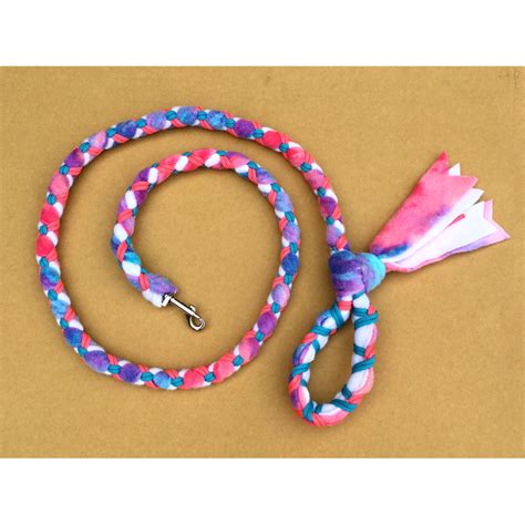 Hand Braided Dog Tug Leash With Clasp Fleece And Paracord For Walking