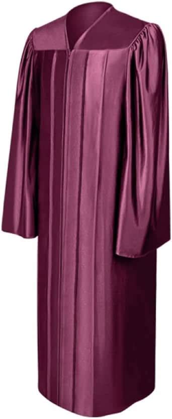 Acadima Maroon High School Graduation Gown Shiny Fabric