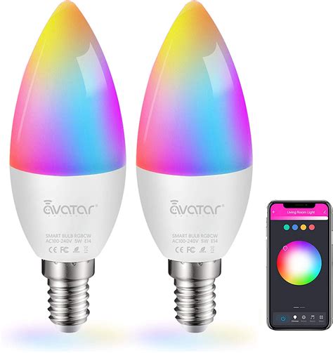 Avatar Controls Smart Bulb E14 Light Wifi Led Candle Bulbs C37 Music