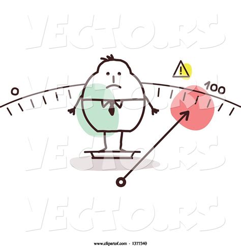 Vector Of Fat Stick Guy Standing On A Scale By Nl Shop 108704