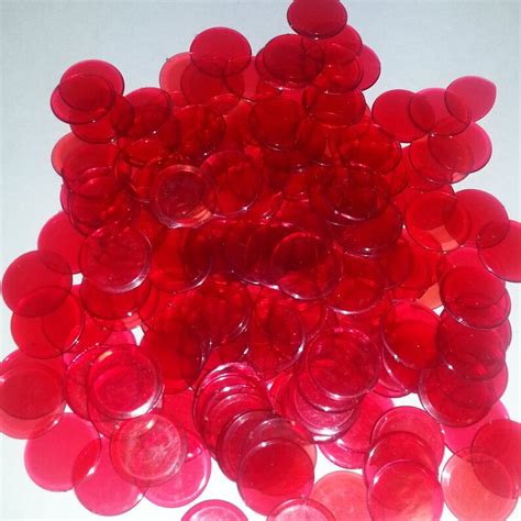 100 Red Circle Game Tokens Playing Pieces 100 Bingo Chips Junk Etsy