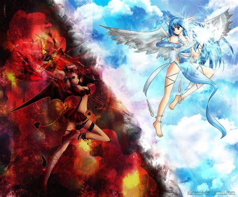 Anime Angel And Demon Angels And Demons By Arisutan Anime Pinterest