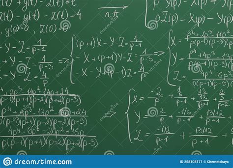 Many Different Math Formulas Written On Chalkboard Stock Image Image