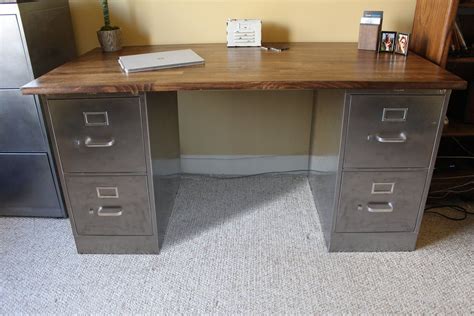 4 Drawer Rustic Desk Metal Filing Cabinet Industrial Desk Etsy