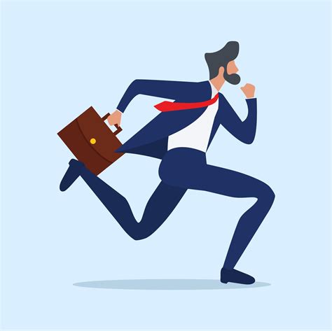 Businessman With A Briefcase Running Quickly 1735285 Vector Art At Vecteezy
