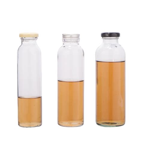 350ml Clear Glass Beverage Bottle With Aluminum Lid High Quality 12oz