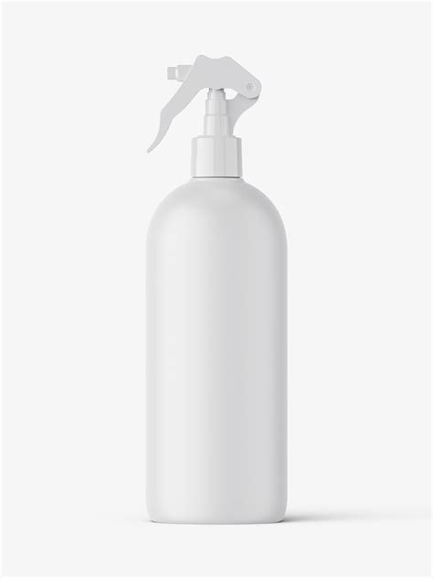 Spray mockup | 40+ free spray bottle psd mockup templates for design inspiration: Bottle with trigger spray mockup / matt - Smarty Mockups