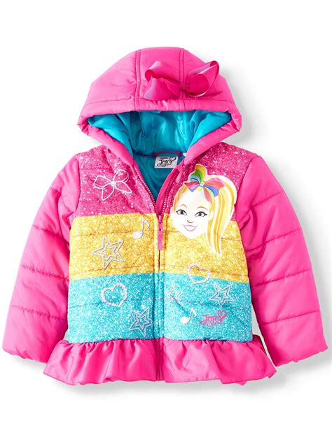 Jojo Siwa Girls Puffer Jacket Winter Coat With Bow Pink