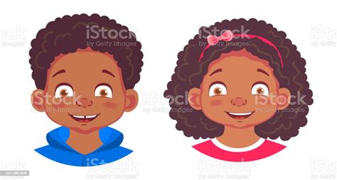 Portrait Of African Boy And Girl Stock Illustration Download Image