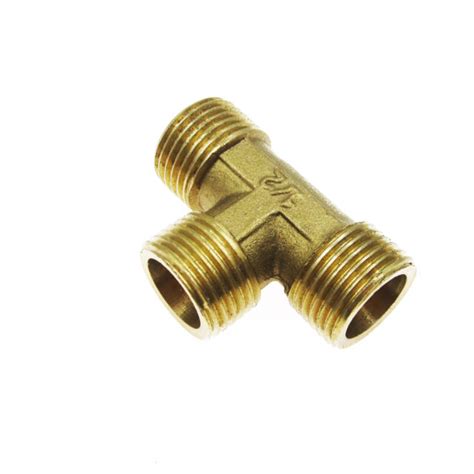 Brass Gold T Shape Water Fuel Pipe Equal Tee Adapter Connector Thread EBay