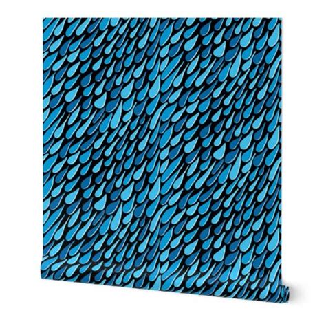 Monochromatic Blue Aqua Teal Turquoise Wallpaper Spoonflower