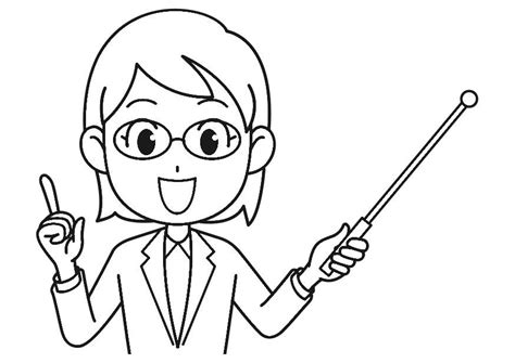Juegos didácticos para bebés y niños pequeños. Dibujo para colorear profesora - Dibujos Para Imprimir Gratis
