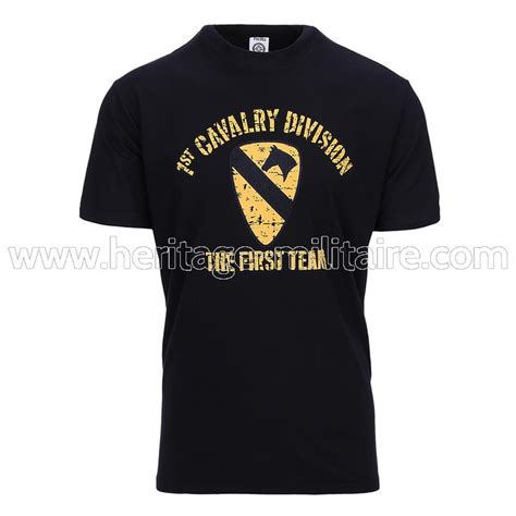 Tee Shirt 100 Cotton 1st Cavalry Division Black