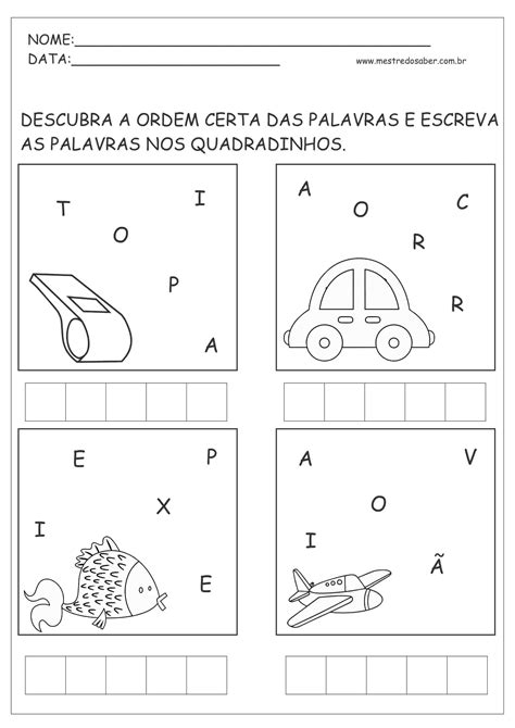 Atividade De Português Para O 1º Ano Educa