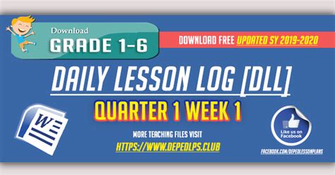 Deped Grade 1 K 12 Daily Lesson Log Dll All Subjects 1st To 4th Quarter