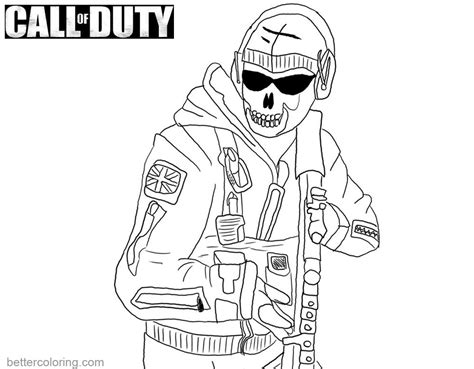 Ghost From Call Of Duty Coloring Pages Free Printable