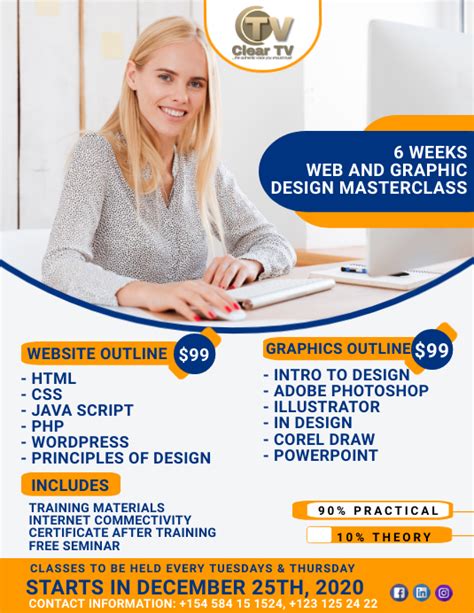 Online Course Masterclass Flyer Template Postermywall