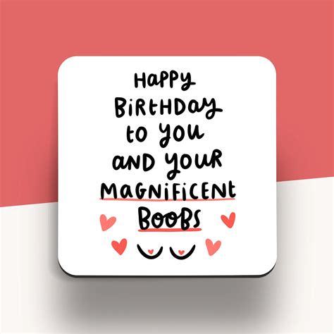 Happy Birthday To You And Your Magnificent Boobs Coaster Etsy