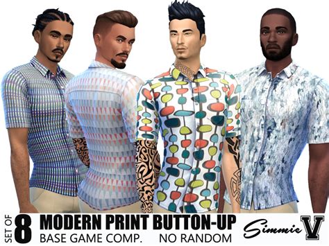 The Sims Resource Simmievmod Short Sleeve Button Up