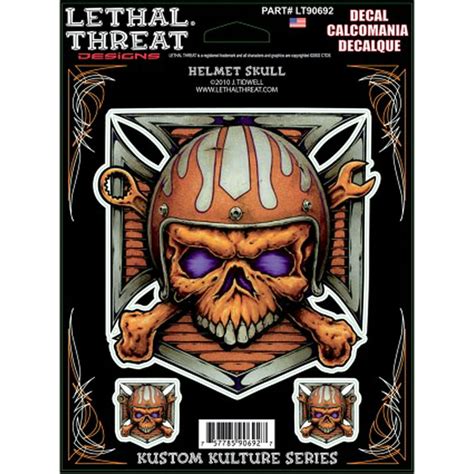 Lethal Threat 6x8 Decal Sticker Helmet Skull