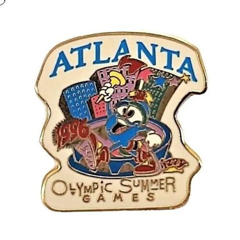 Vintage 1996 Atlanta Centennial Olympics Izzy Mascot Wtorch Enamel