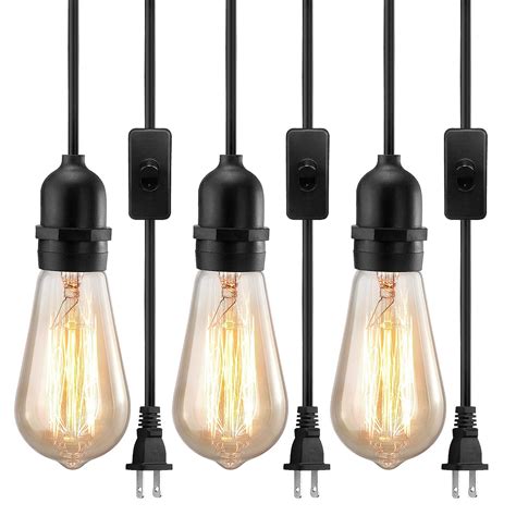 Buy Plug In Hanging Light Kit Industrial Pendant Lighting E26 Retro