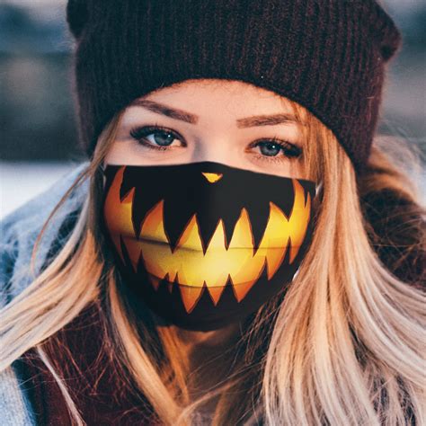 Smiling Pumpkin Face Mask Halloween Face Mask