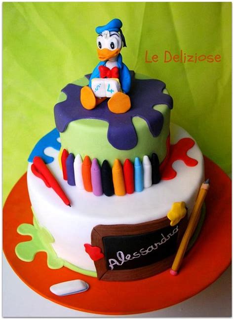 Donald Duck At School Cake By Ledeliziose Cakesdecor