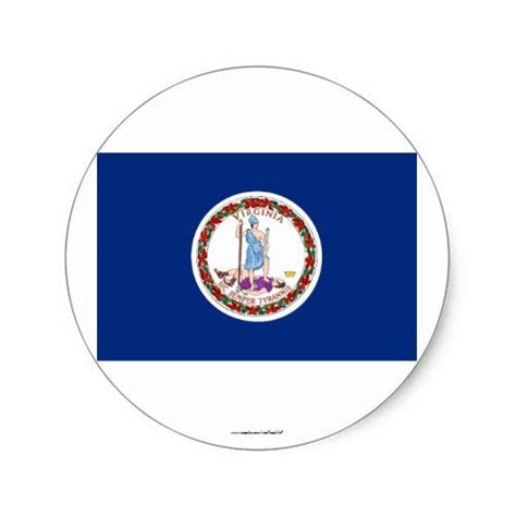 Virginia State Flag Classic Round Sticker Patriotic Flag Patriotic