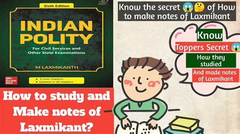 How To Read And Make Notes Of Laxmikant For Polity Know How Topper Made