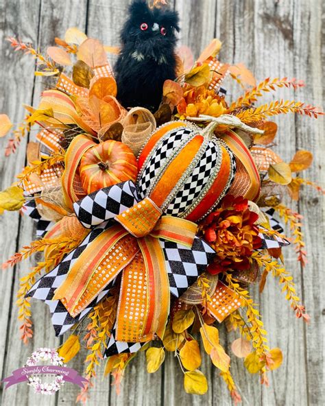 Wreath, Fall Swag, Halloween Owl Wreath, Pumpkin Wreath, Burlap Fall ...